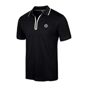 Mercedes-Benz. Polo Caballero, Manga Corta, algodón, Negro, M