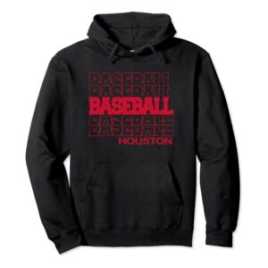 Béisbol Houston en letras apiladas modernas Sudadera con Capucha