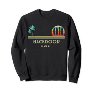 Vintage Hawaii Backdoor - Palm trees Tropical - Surf Sudadera