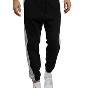 oodji Ultra Hombre Pantalones Deportivos con Inserciones, Gris, S