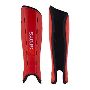 Grays G600 Espinillera Hockey sobre Hierba, Adultos Unisex, Rojo/Negro, M