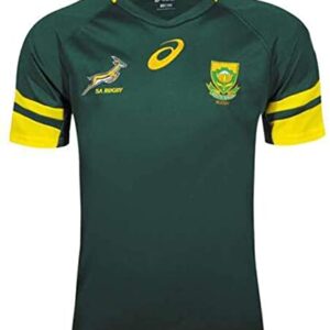GreSeaso Camiseta de Sudáfrica 16-17, camiseta de rugby de Africa para hombre, camiseta de rugby de manga corta, camiseta de rugby de algodón para hombre, gráfico L, Negro