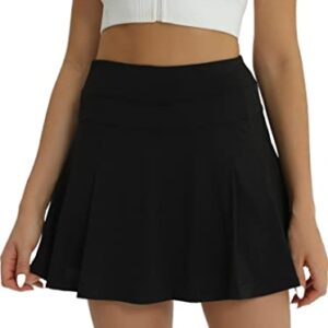 fuinloth Falda Pantalón Deporte Mujer Deportivas 2 en 1 Faldas Corto de Tenis Golf con Bolsillos Negro XL 44-46