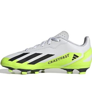 adidas X Crazyfast.4 FxG J, Football Shoes (Firm Ground), Blanco (FTWR White/Core Black/Lucid Lemon), 35.5 EU