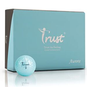 Trust Aurora Blue,Crystal uretano cubierto, núcleo reactivo, pelota de golf de 3 piezas, suave y elasticidad, distancia con control Greenside (una docena)