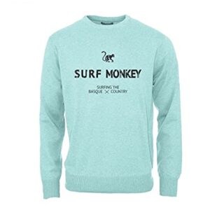 DRESSED IN MUSIC PLAY WITH ME Sudadera orgánica con Cuello Redondo Surf Monkey® (Hielo - XL)