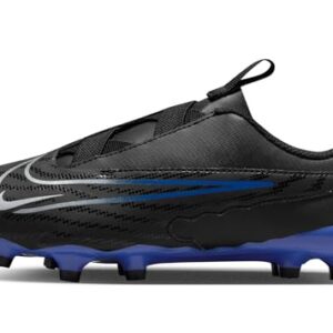 NIKE JR Phantom GX Academy FG/MG, Sneaker, Black/Chrome-Hyper Royal, 38.5 EU