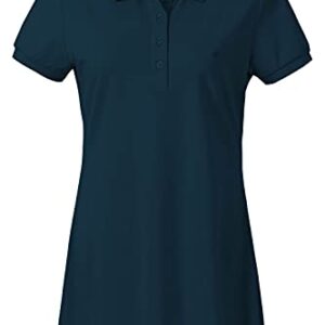 AjezMax Vestido Polo Mujer Camiseta Mangas Cortas Verano Algodón Tennis Golf Deportes Dress Verde Oscuro L