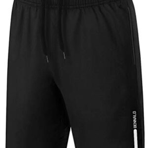 BENNALD Pantalon Corto Hombre Deporte Short Deportivo Hombre Pantalones Cortos Deporte Hombre Running Secado Rápido Shorts Core Pants de Tenis Fitness Gimnasio Gym Atletismo Verano Negro