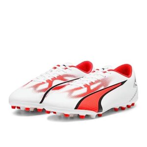 PUMA Ultra Play MG, Zapatillas de fútbol Hombre, Blanco Black Fire Orchid, 43 EU