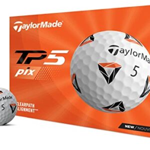 TaylorMade Pelotas de golf TP5 Pix 2.0 2021, color blanco