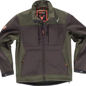 Work Team Cazadora workshell con dos bolsillos laterales y 2 bolsillos en pecho. combinada. HOMBRE Marron/Verde Caza L