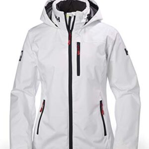 Helly Hansen Crew Hooded Midlayer Jacket Chaqueta Impermeable, Cortavientos y Transpirable, con Capucha, Mujer, Blanco, M
