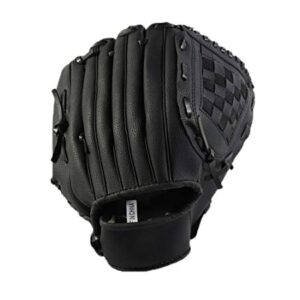 CZ-XING Guantes de béisbol para exteriores, guantes de bateo deportivo, guantes de béisbol para adultos/adolescentes, guantes de béisbol salvajes, guantes de sóftbol, multicolor (negro, L)