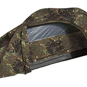 Mil-Tec Einmannzelt Recom Flecktarn Tienda para una Sola Persona, Unisex Adulto, Camuflaje, Talla única