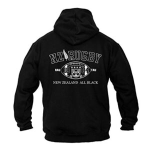 Sudadera con capucha Dirty Ray Rugby New Zealand All Black B2, Model: B2, negro, extra-large