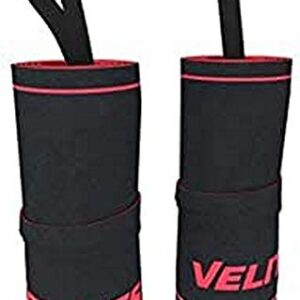 Velites Core Muñequeras Nylon para Crossfit, Gimnasio o Halterofilia, Adultos Unisex, Rojo, Talla Única