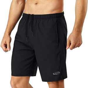 MOBIUSPHY Pantalon Corto Hombre Deporte, Deportivo Shorts Deportivos Hombre Short Running, Tenis Fitness Gym Verano Negro L