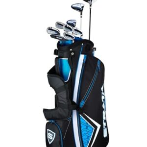 STRATA - Paquete completo de palos de golf para hombre, Mano derecha, Azul, Conjunto regular de 12 piezas