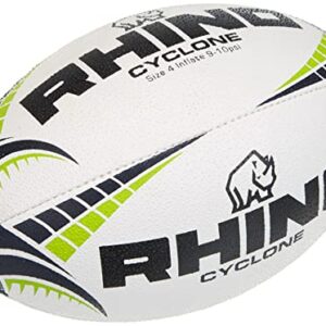 Rhino Cyclone - Balón de Rugby, Color Blanco, Talla 5