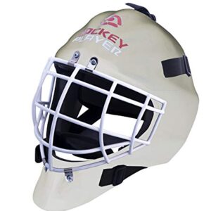 HOCKEYPLAYER Casco Intregral con Rejilla para Portero de Hockey Patines sobre Ruedas en Paralelo (Blanco, M-Junior)