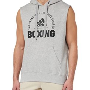 adidas Community 21 Sleeveless Hoody Boxing Sweatshirt, Medium Grey HeatherBlack, L Unisex