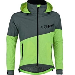 Jet Ultra Hi Vis 360 reflectante impermeable chaqueta de ciclismo al aire libre transpirable a prueba de viento (Fluro, M)