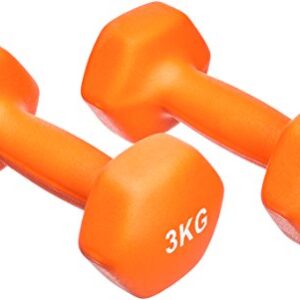 Amazon Basics - Par de mancuernas de neopreno, 2 x 3 kg, Naranja