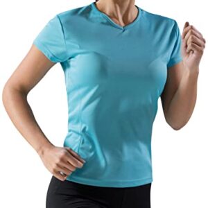 ASIOKA 56/13 Camiseta Deportiva Mujer, Camiseta técnica Mujer Maga Corta, Color Turquesa, S