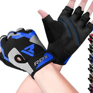 RDX Guantes Gimnasio Levantamiento de Pesas, Antideslizante Acolchado Agarre Protección, Respirable Fitness Gym Gloves para Powerlifting Musculación Culturismo Workout Entrenamiento, Hombre Mujere