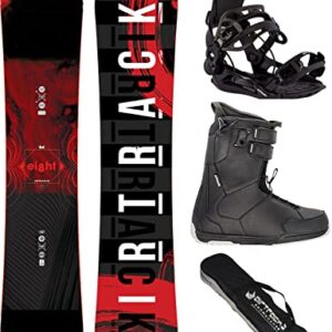 AIRTRACKS Snowboard Set Paquete Completo Tabla Eight Wide Hybrid Rocker Hombre 155 - Fijaciones Master - Botas Star Black 40 - SB Bag