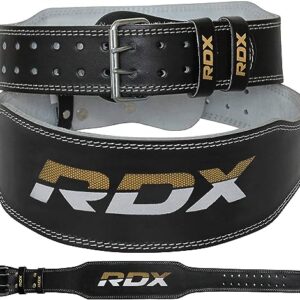 RDX 4” 6” Gimnasio Cinturón Levantamiento de Pesas, Cuero Soporte Lumbar Acolchado, 10 Agujeros Ajustable, Musculación Entrenamiento Peso Belt Halterofilia Powerlifting Fitness Gym Ejercicio, Hombre