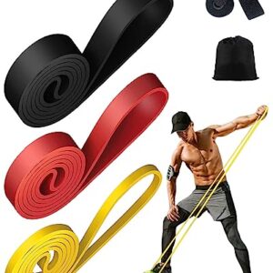 Kwotry Bandas Elasticas Fitness 3 Niveles de Resistencia Anclaje Bandas Elasticas Musculacion Fácil de Llevar Bandas de Resistencia para el Entrenamiento Físico de Estiramiento de Yoga Pilates