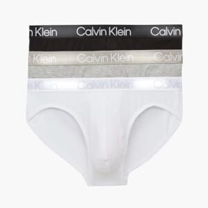 Calvin Klein Hip Brief 3pk, Bóxer Hombre, White/ Black/ Grey Heather, L