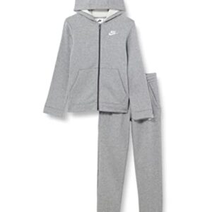 Nike B NSW Core BF TRK Suit Chándal, Niños, Gris (Carbon Heather/Dark Grey/Carbon Heather/White), L (147-158 cm)