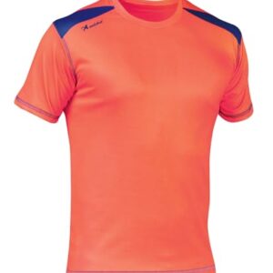 ASIOKA 182/17 Camiseta de Running técnica combinada Unisex para Adultos de m/Corta, Naranja/Royal, L