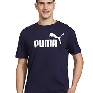 PUMA Logo Tee, Camiseta Hombre, Peacoat, M