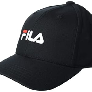 Fila Brasov 6 Panel Cap with Linear Logo-Strap Back Gorra de bisbol, Negro (Black Beauty), Talla única Unisex Adulto