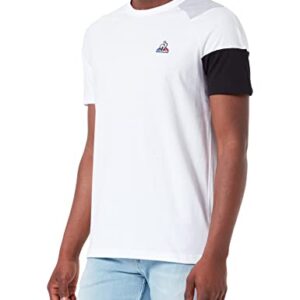 Le Coq Sportif Camiseta Bat tee SS No 1 M para Adulto/Unisex, N.O.White/G.Chiné.Clair/Black, M