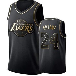 ZeYuKeJi Camiseta de la NBA de los Hombres de los Lakers Nº 24 con Cuello en V con Malla Camiseta de Baloncesto Retro de Baloncesto Conmemorativa, sin Mangas