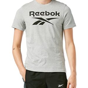 Reebok Camiseta de Manga Corta Hombre Big Logo tee HD4219 Gris