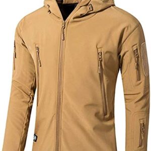 VADOOLL Chaqueta táctica para hombre Softshell Fleece con capucha Abrigo al aire libre Chaqueta cálida de invierno Chaqueta militar Softshell táctica (kaqi,XS)