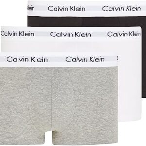 Calvin Klein Low Rise Trunk 3pk, Bóxer Hombre, Multicolor (Black/White/Grey Heather), M