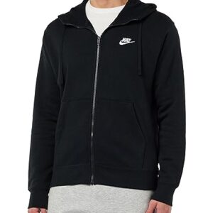 Nike M NSW Club Hoodie FZ BB Sudadera, Hombre, Black/Black/White
